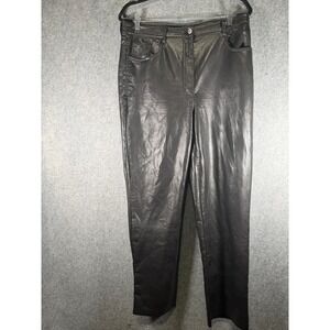 Wilfred Black Faux Leather Pants High Rise Straight Leg Womens Size 14 Western
